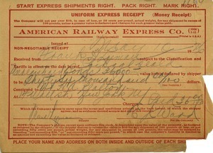Receipt from American Railway Express