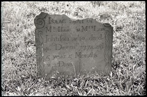 Gravestone of Isaac Johnson (1774), Old Derby Uptown Burying Ground