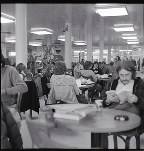 Students dining in the Hatch, basement of the UMass Amherst Student Union Building