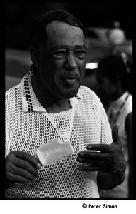 Duke Ellington eating a popsicle at Jackie Robinson's jazz concert