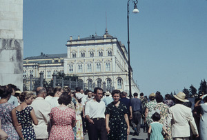People walking past Grand Kremlin Palace