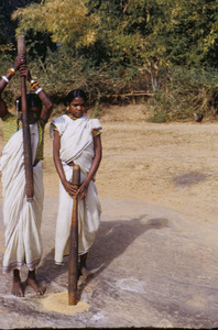 Young Munda women pounding grain