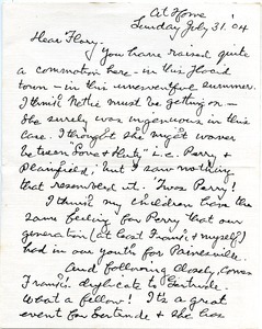 Letter from Herbert Lyman Moodey to Florence Porter Lyman