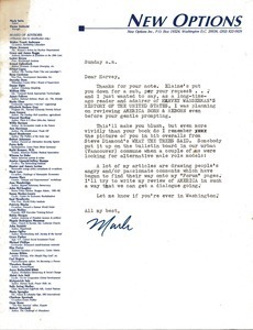 Letter from the New England Monthly to Harvey Wasserman