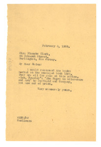 Letter from W. E. B. Du Bois to Blanche Clark