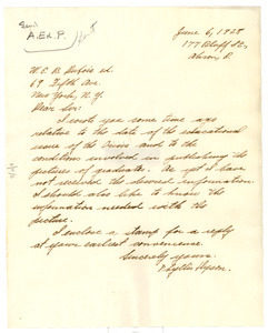 Letter from Phyllis Dyson to W. E. B. Du Bois