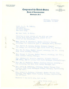 Letter from Morris Lewis to W. E. B. Du Bois