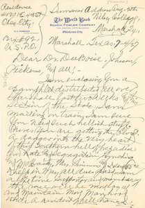 Letter from C. F. Simmons to W. E. B. Du Bois, James Weldon Johnson, and William Pickens