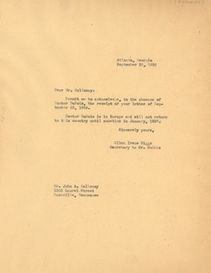 Letter from Ellen Irene Diggs to John A. Galloway