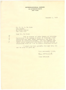 Letter from Rosa McKusick to W. E. B. Du Bois