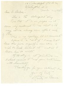Letter from Marieta Bonner to W. E. B. Du Bois - Digital Commonwealth