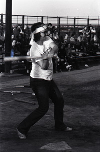 Boston Phoenix vs. WBCN staff softball game: man batting