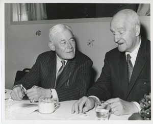 Hermann G. Place and Sam Farnsworth at Thanksgiving celebration