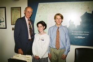 Congressman John W. Olver with visitors from the National Young Leaders Conference, in his congressional office