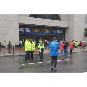 Boston Police officers in front of Boston Public Library at "One Run" event in Boston (May 2013)