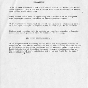 Annotated copy of the John P. Holland School Code of Discipline for the 1982-1983 school year