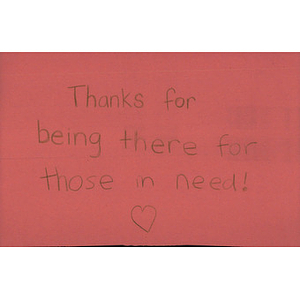 Card from Ward Melville High School