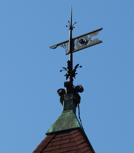 Young Men's Library Association: weathervane on top of library