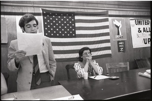 Student Mobilization Committee to End the War in Vietnam meeting against SDS violence