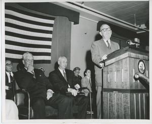 Jeremiah Milbank, Sr. speaking at graduation exercises