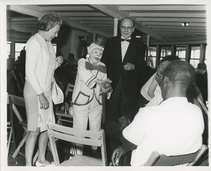 Clown making balloon animal