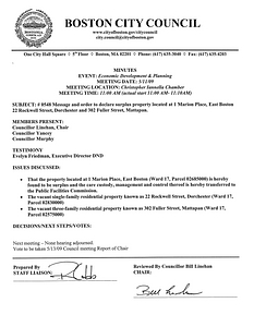 Committee on Economic Development and Planning meeting minutes, May 11, 2009