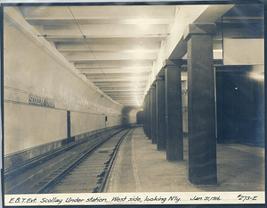 East Boston tunnel exit. Scollay Under Station. West side, looking north