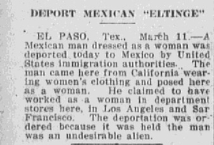 Deport Mexican "Eltinge" El Paso, Tex., March 11