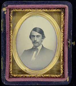 Bust-length portrait of an unidentified adult male with mustache