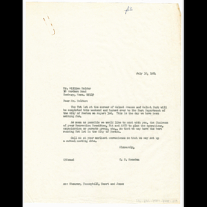 Letter from O. Phillip Snowden to William Holder about tot lot