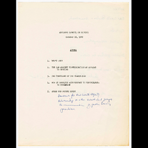 Advisory council on housing, October 16, 1962