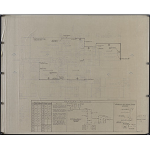 Diamond Residence, heating drawings H-2 with heating details and domestic hot water piping diagram