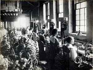 A.E. Little and Company, shoe manufacturer; stitching room, 70 Blake Street: View 1
