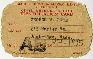 George W. Rose identification card