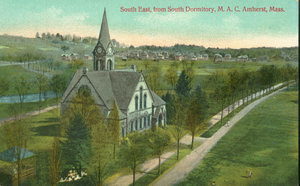 Southeast from South Dormitory at Massachusetts Agricultural College
