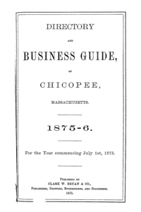Chicopee City Directory, 1875-76
