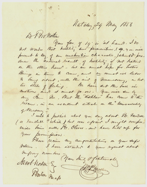 Letter from William P. Mellen to Jacob Norton, 1856 May 29