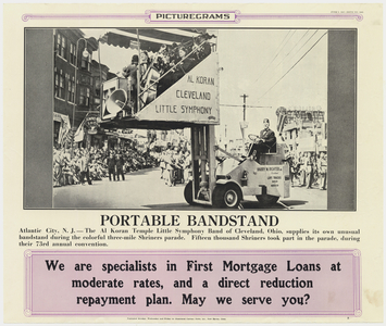 Portable bandstand picturegram, 1947 June 2