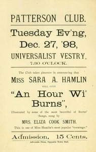 "An Hour Wi Burns" (December 27, 1898)