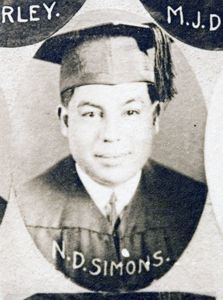 Suffolk University Law School's first Native American graduate Nelson D. Simons (JD 1925)