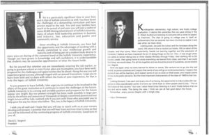 Messages from President David J. Sargent (1989-2010) and Gary Christenson from the 1990 issue of Suffolk University's Beacon yearbook