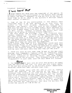 Potential questions regarding the Jesuit murders and role of the Frente Farabundo Marti para la Liberacion Nacional (FMLN) involvement