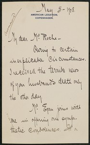 Letter, May 5, 1908, Maurice Francis Egan to James Jeffrey Roche
