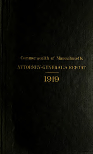 Report of the attorney general for the year ending January 21, 1920
