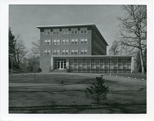 Keyes Dormitories exterior with Spellman Infirmary