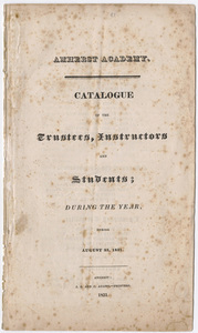 Amherst Academy catalog, 1830/1831