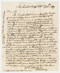 Hezekiah Wright Strong letter to unidentified recipient, 1839 October 30