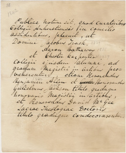 Document regarding the conferral of master's, doctoral, and honorary degrees, 1842