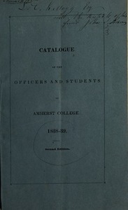 Amherst College Catalog 1838/1839