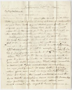 Benjamin Silliman letter to Edward Hitchcock, 1844 September 12
